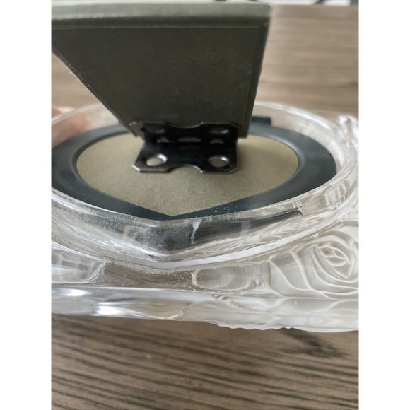 Frosted Heart Roses Clear Glass Picture Frame Studio Nova Japan Vintage NOS - Picture 4 of 6